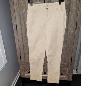 *3 FOR $9* Croft & Barrow Straight Cut Leg Fit Stretch Corduroy Cords Ivory Pant